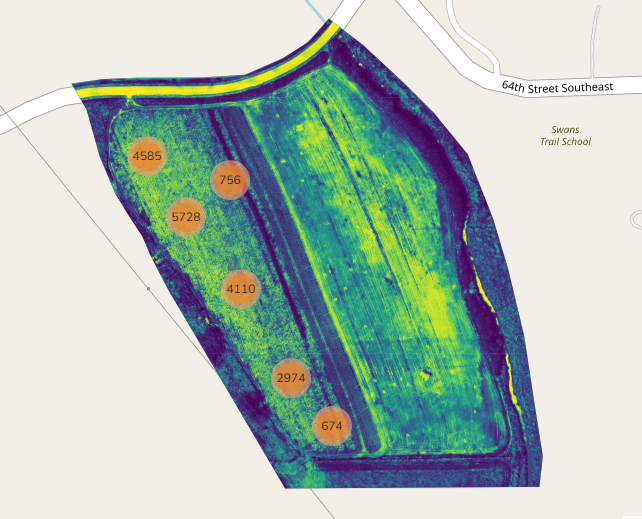 NDVI pumpkin positions