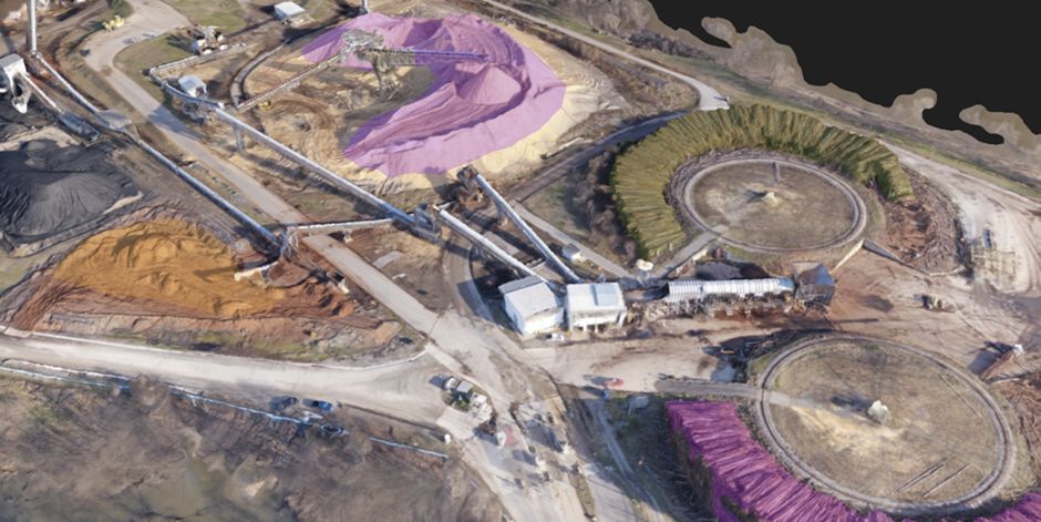 Kespry Cloud Piles color-coded 