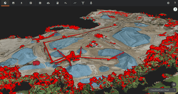 Kespry Cloud’s full point cloud visualization and automatic classification