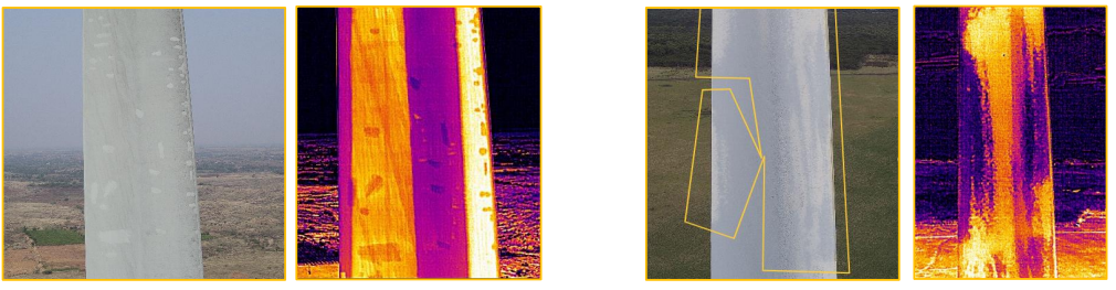  Optical and Thermal Images of Gelcoat/Paint Damage on Wind Turbine